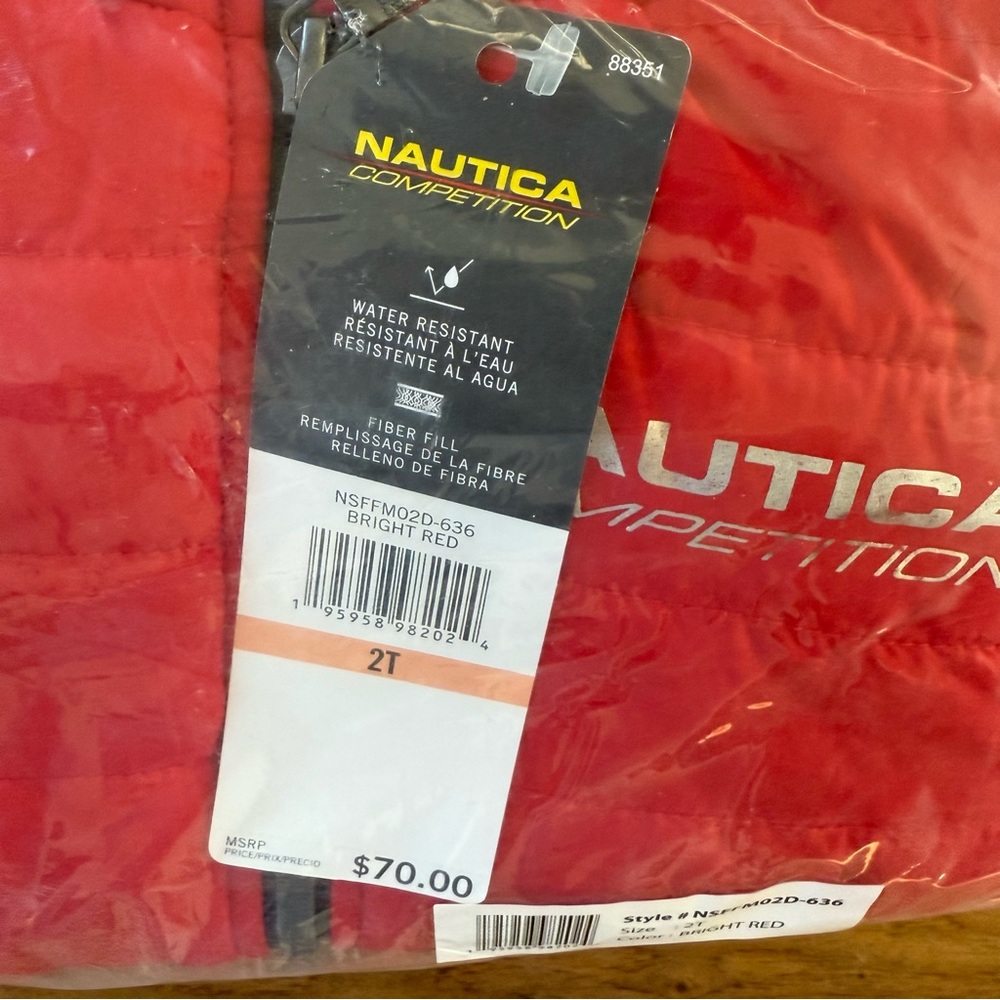 Brand New Nautica Toddler Boys Packable Red Puffer Jacket, Size 2T, NWT - Picture 3 of 4
